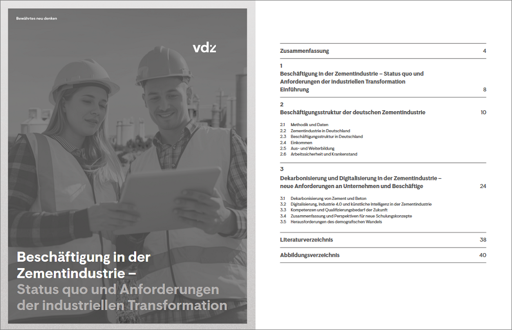 Neue VDZ-Studie „Beschäftigung in der Zementindustrie – Status quo und Anforderungen der industriellen Transformation“